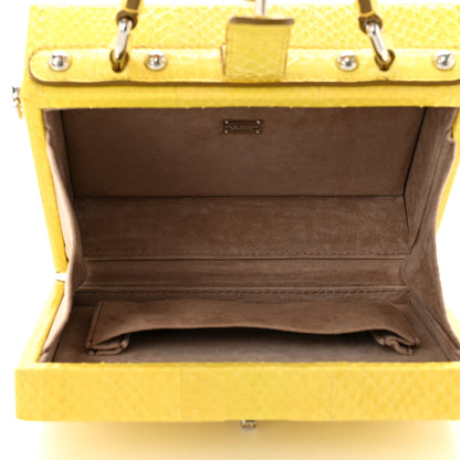 Dolce & Gabbana Snakeskin Padlock Box Bag Yellow 5 of 10