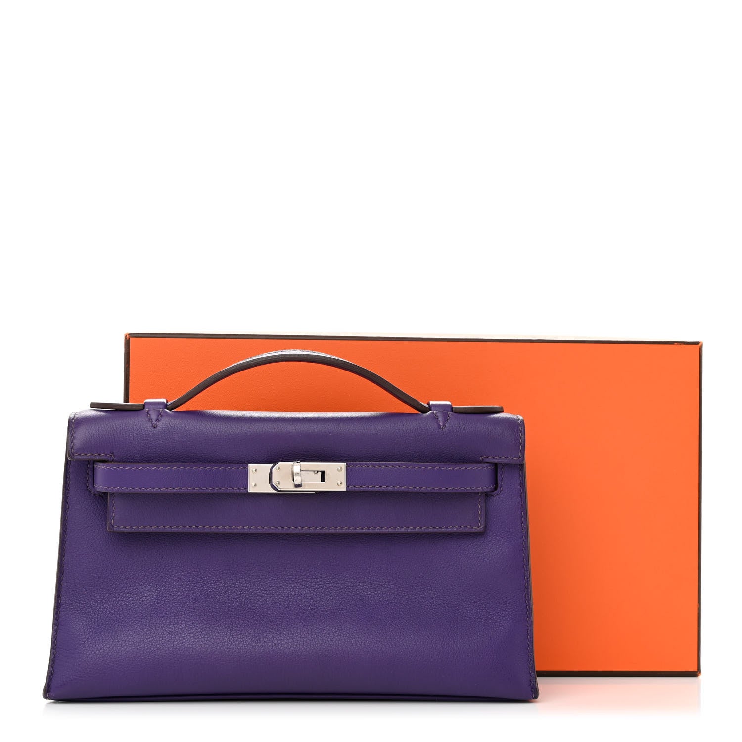 Hermes Swift Kelly Pochette Clutch Iris 12 of 12