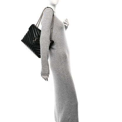 Saint Laurent Calfskin Y Quilted Monogram Medium Loulou Chain Satchel Black 2 of 11