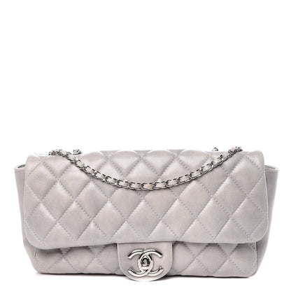 Chanel Rubber Quilted Lambskin Medium Coco Rain Flap Grey 1 of 14