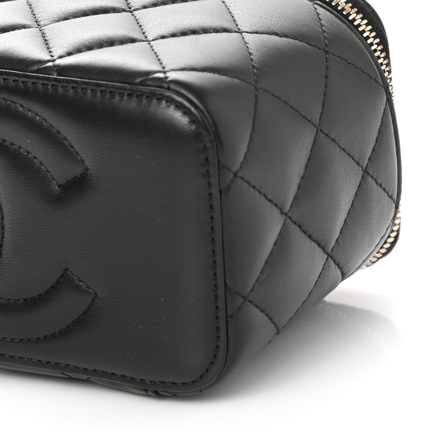 Chanel Lambskin Quilted Small Top Handle Vanity Case With Chain Black 5 of 12
