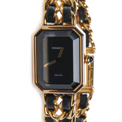 Chanel Stainless Steel Lambskin 20mm Chain Premiere Quartz Watch Gold L 1 of 7