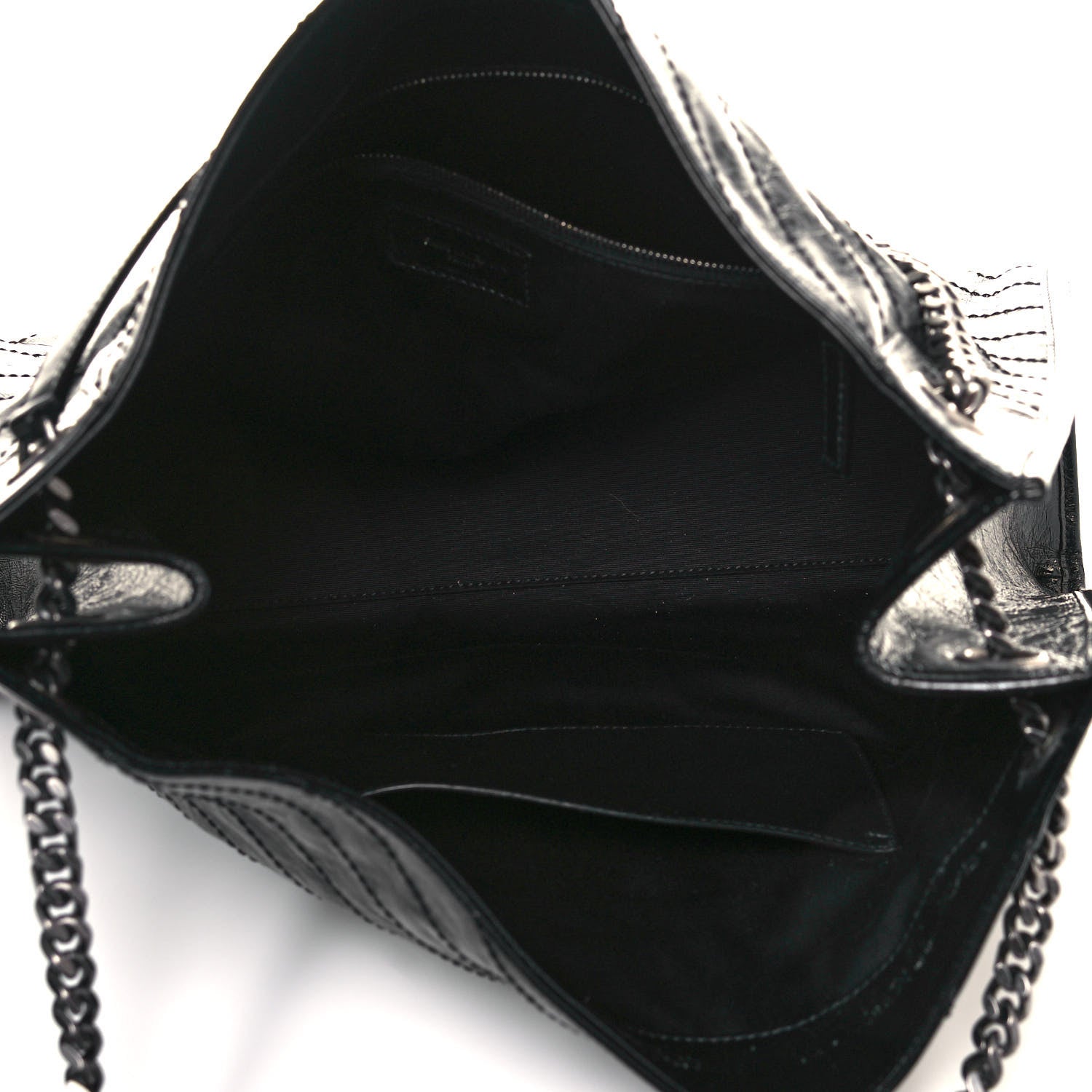 Saint Laurent Crinkled Calfskin Matelasse Monogram Niki Shoulder Bag Black 5 of 12
