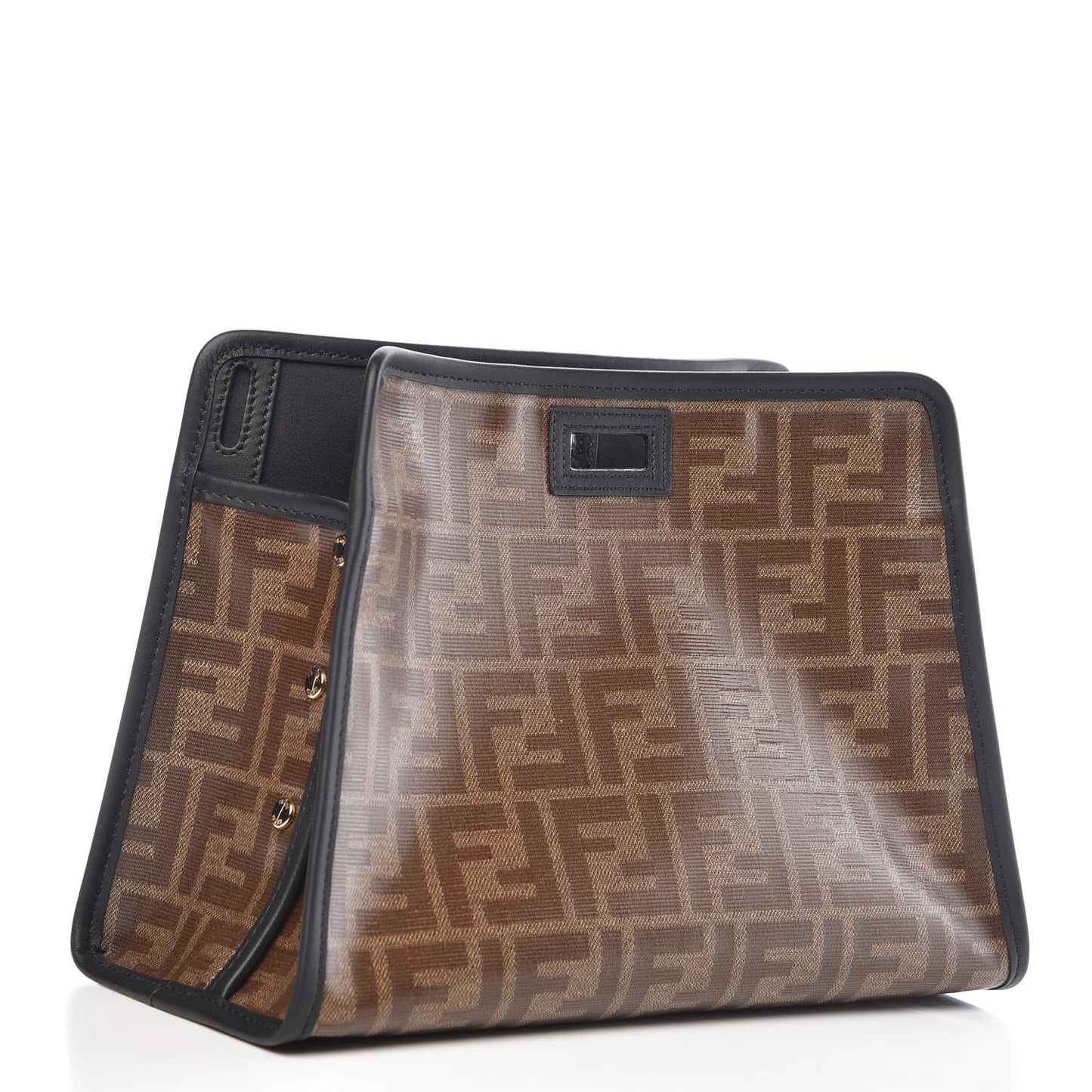 Glazed Fabric Vitello Century FF 1974 Stamp Patch Mini Peekaboo Defender Cover Mogano Panna Black