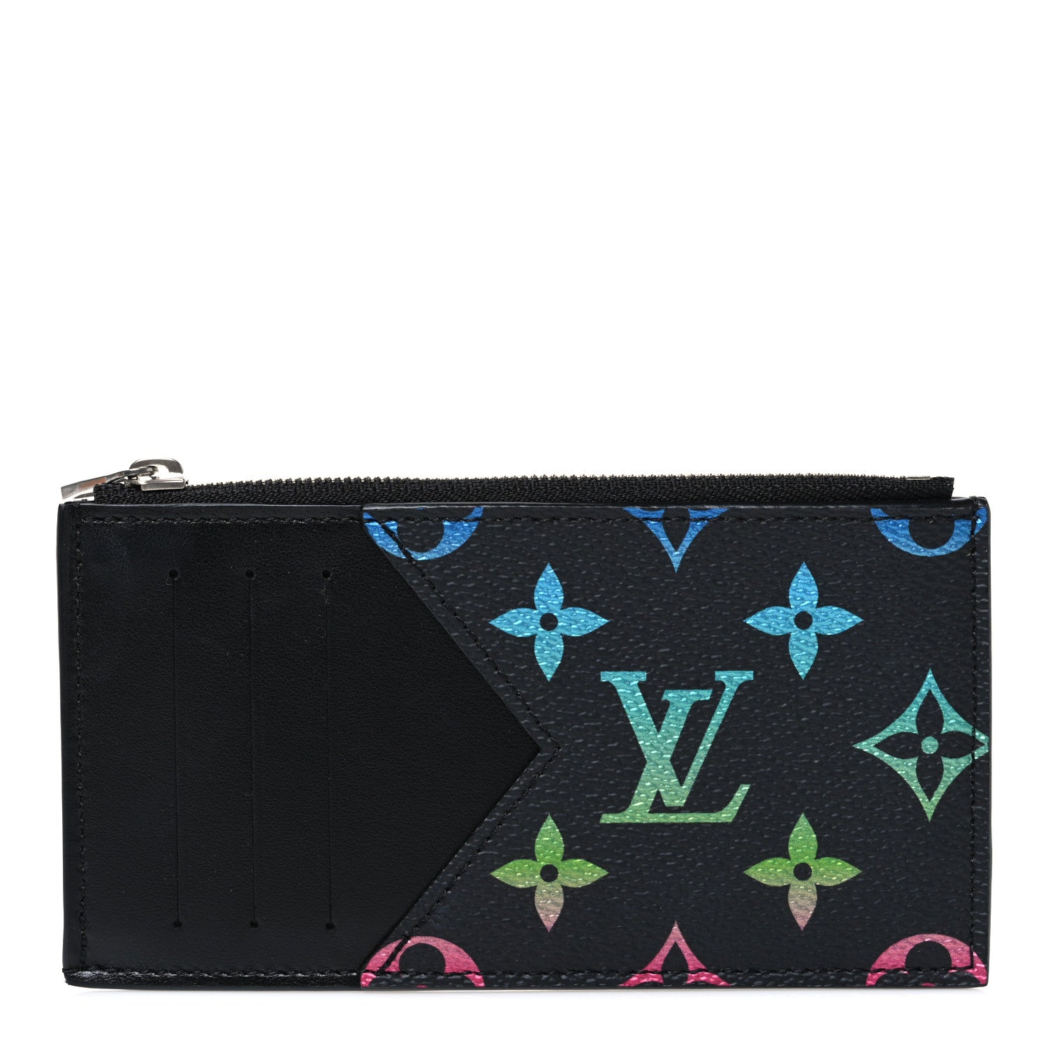 Louis Vuitton Monogram Iridescent Coin Card Holder  Black 1 of 7