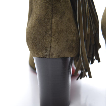 Christian Louboutin Veau Velours Jimmynetta 70 Ankle Boots 37 Bronze Tomoro Luc 11 of 12