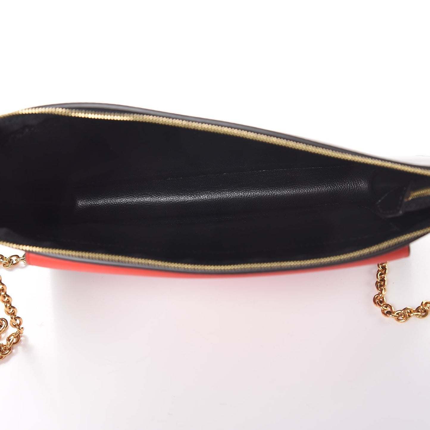 Smooth Calfskin Pony Hair Medium Pocket Clutch On Chain Black