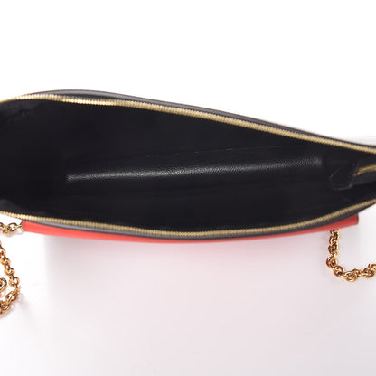 Celine Smooth Calfskin Pony Hair Medium Pocket Clutch On Chain Black 5 of 8