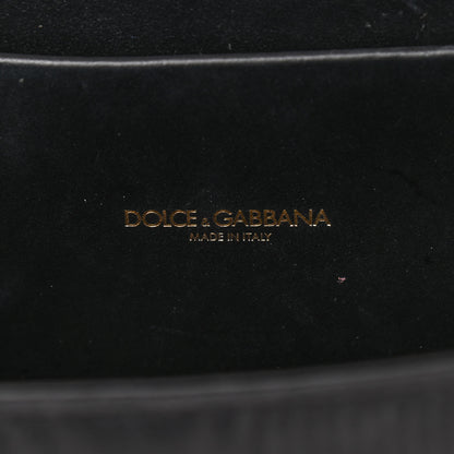 Dolce & Gabbana Moire Pearl Embellished Small Devotion Top Handle Bag Black 6 of 8
