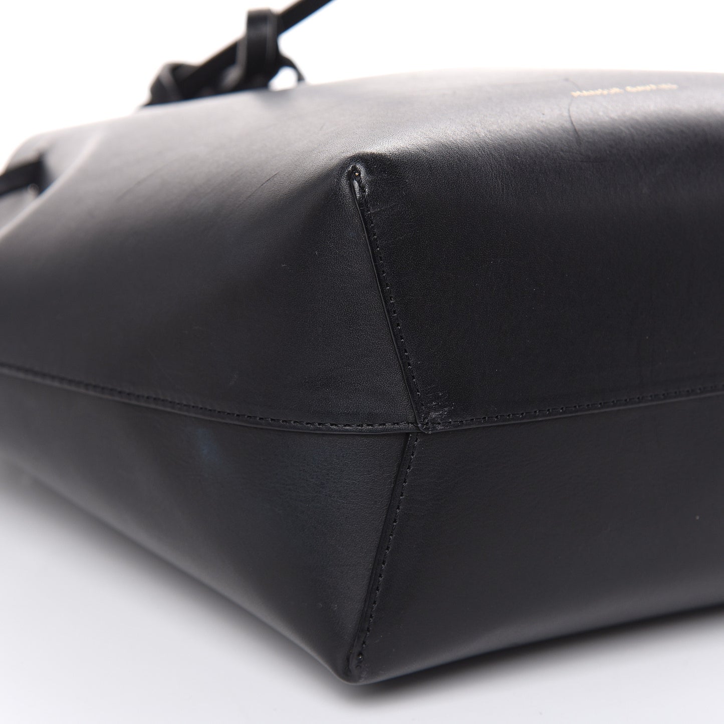 Calfskin Mini Bucket Bag Black Gold