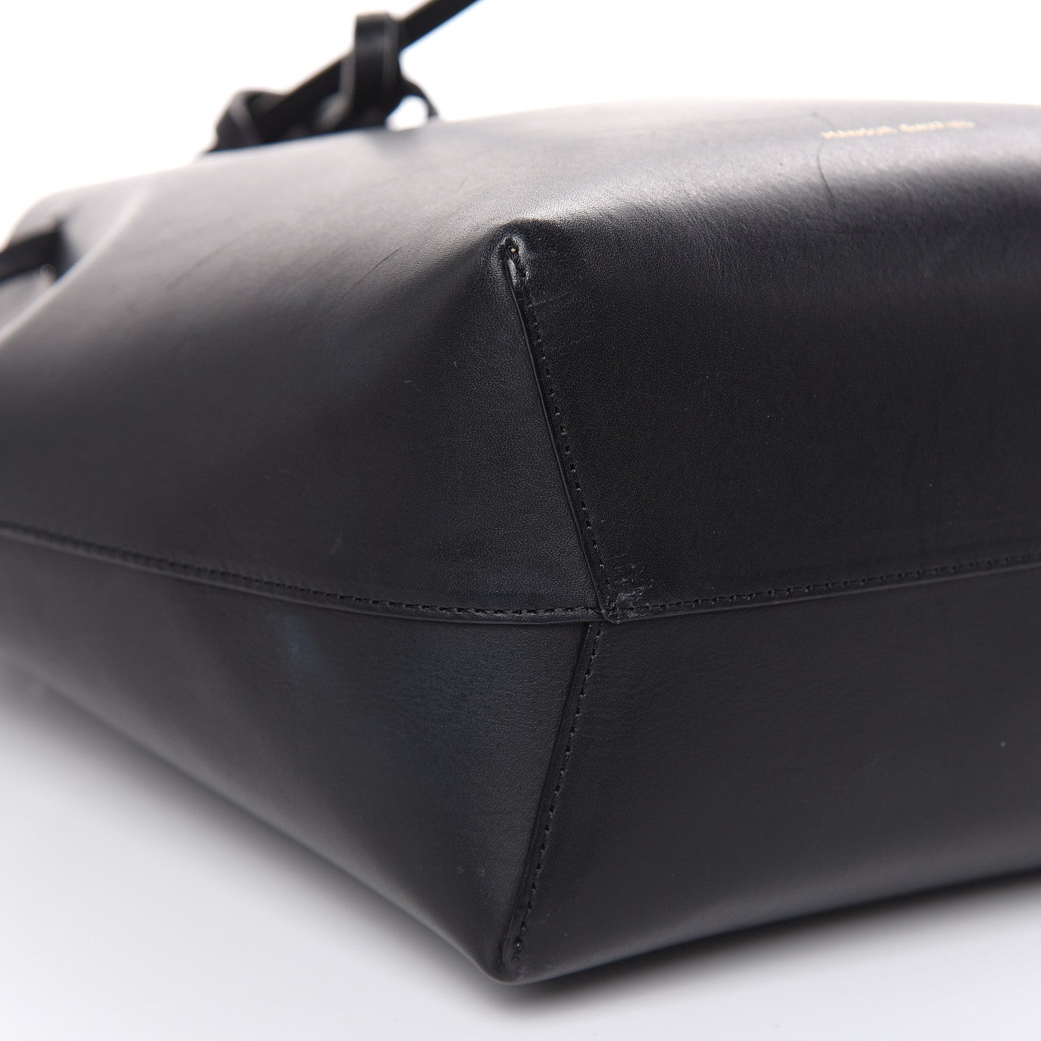 Mansur Gavriel Calfskin Mini Bucket Bag Black Gold 9 of 16