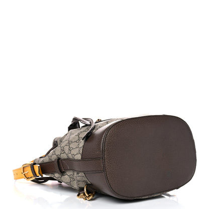 Gucci GG Supreme Monogram Neo Vintage Drawstring Bucket Backpack Beige New Acero Crop 4 of 22