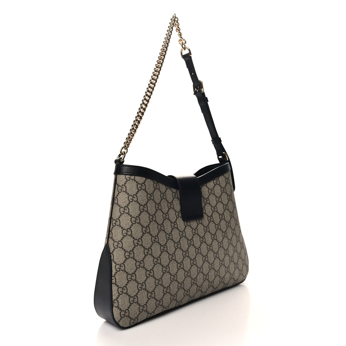 GG Supreme Monogram Medium Padlock Shoulder Bag Black
