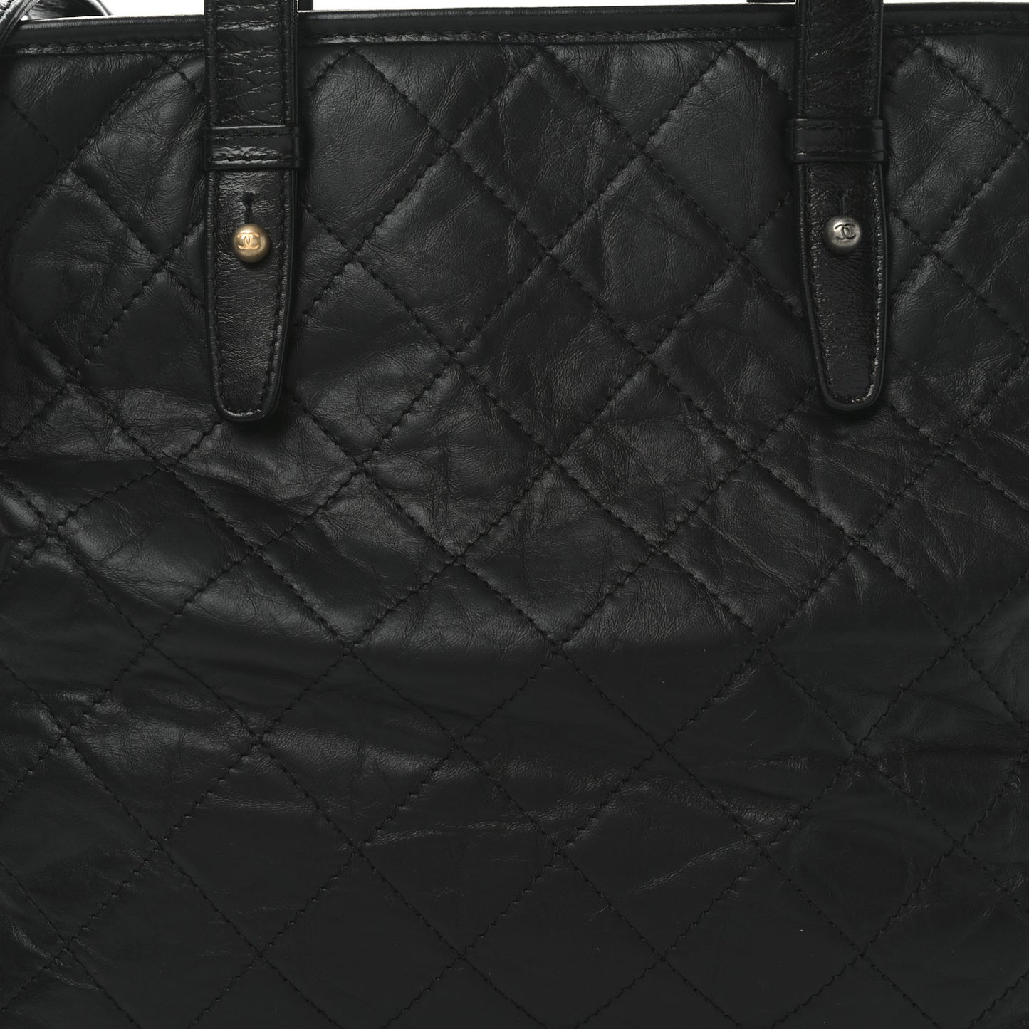 Calfskin Quilted Large Gabrielle Shopping Tote Black
