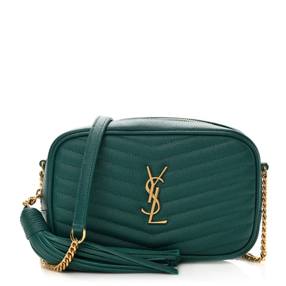 Saint Laurent Grain De Poudre Matelasse Monogram Mini Lou Camera Bag Brilliant Grass 1 of 8