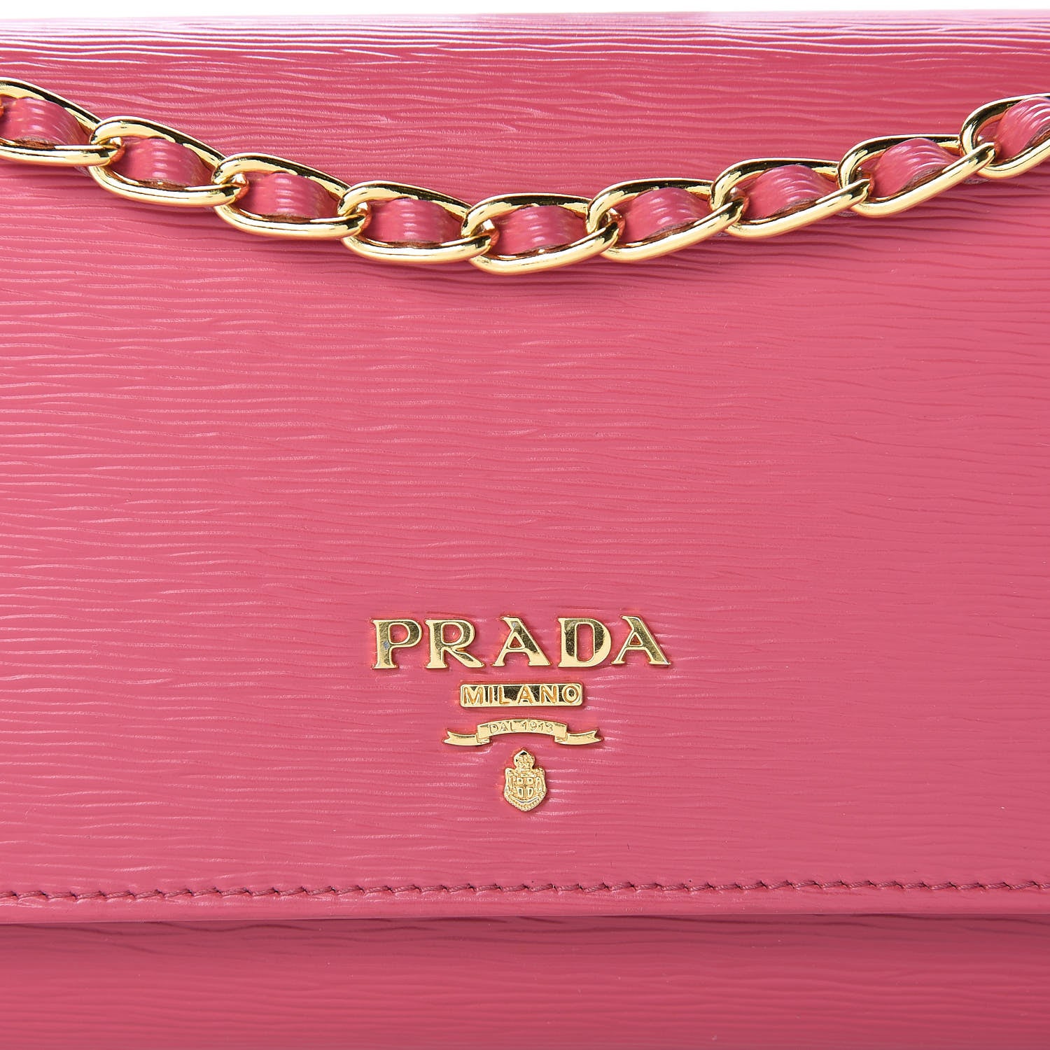 Prada Vitello Move Oro Chain Wallet Peonia 8 of 10