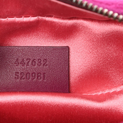 Gucci Velvet Matelasse Small GG Marmont Chain Shoulder Bag Fuchsia Violet Cyclamen 7 of 8