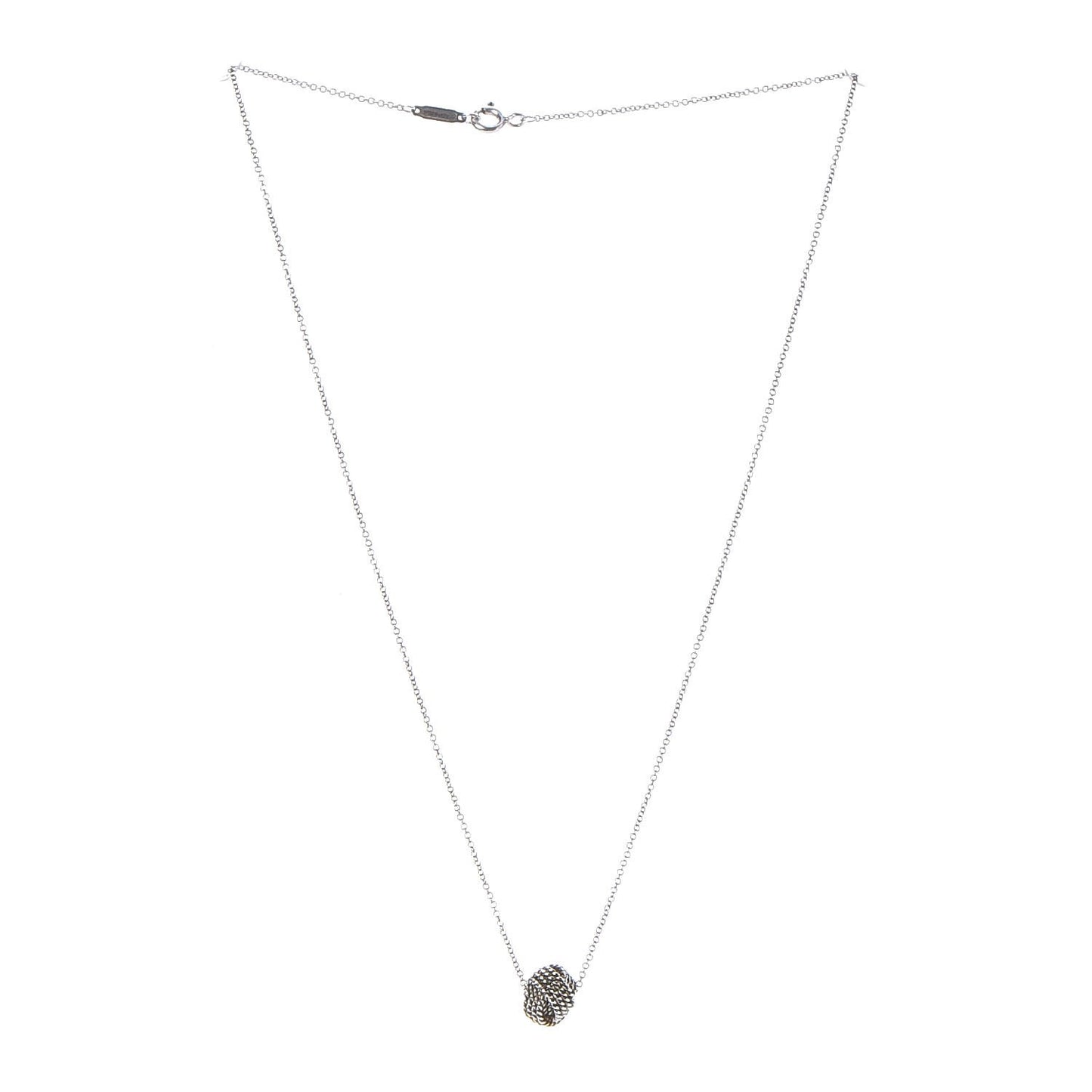 Sterling Silver Twist Knot Pendant Necklace