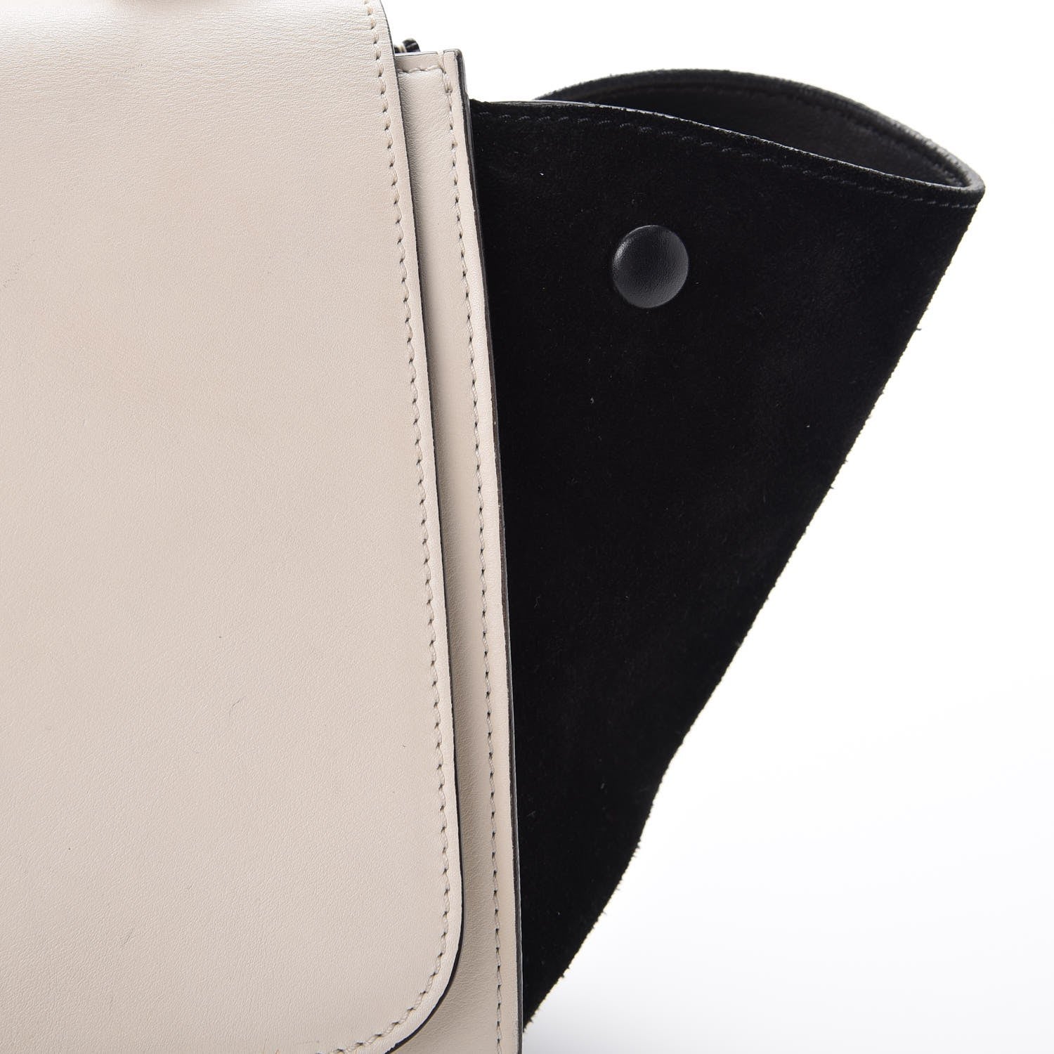 Celine Calfskin Suede Whipsnake Medium Trapeze Black White 11 of 22