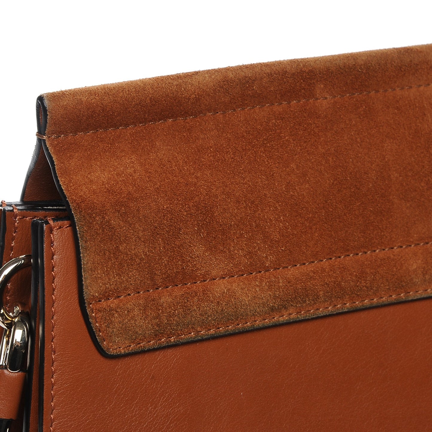 Suede Calfskin Medium Faye Shoulder Bag Caramel