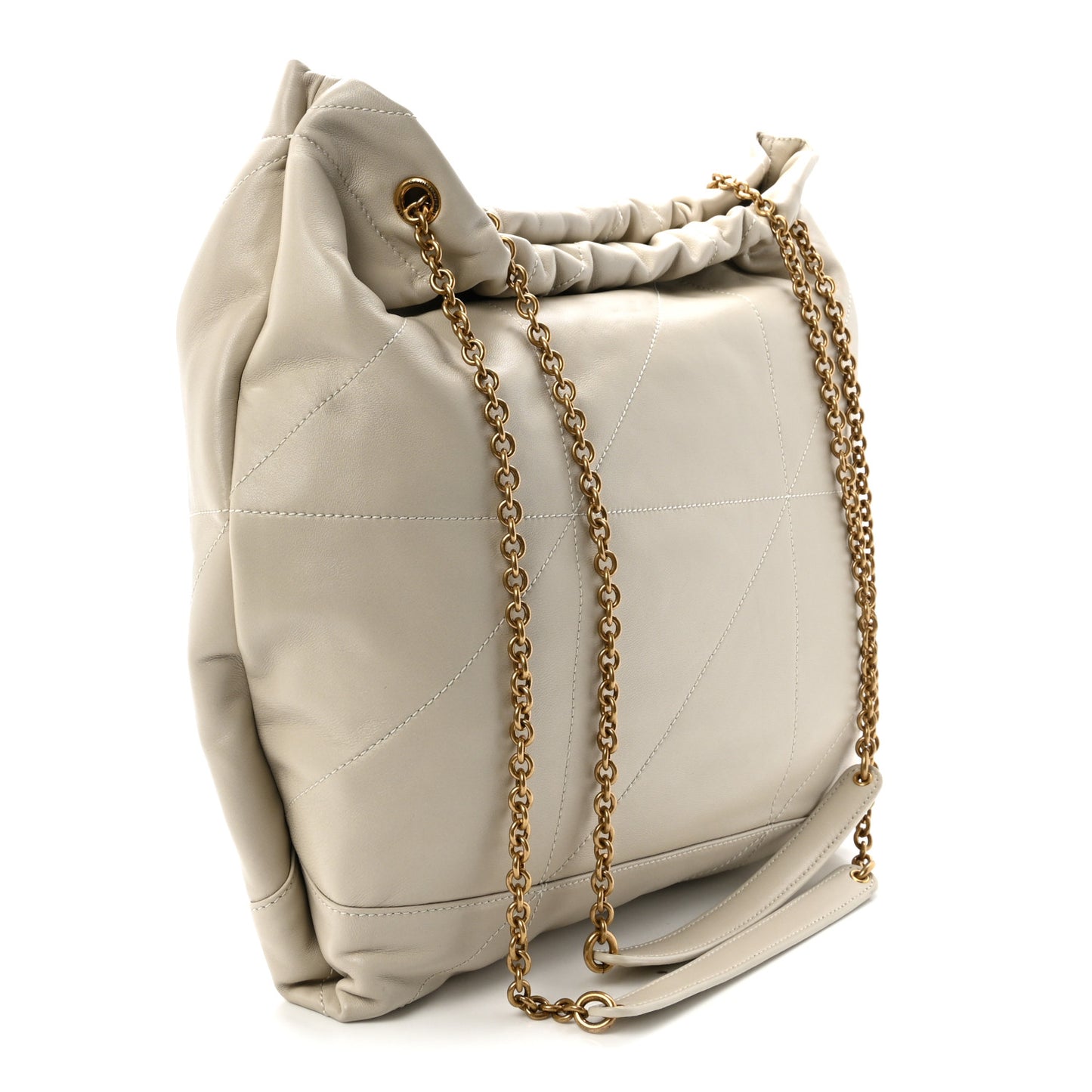 Lambskin Matelasse Monogram Medium Jamie 4.3 Pochon Crema Soft