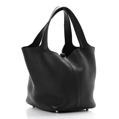 Hermes Taurillon Clemence Picotin Lock 22 MM Black 3 of 10