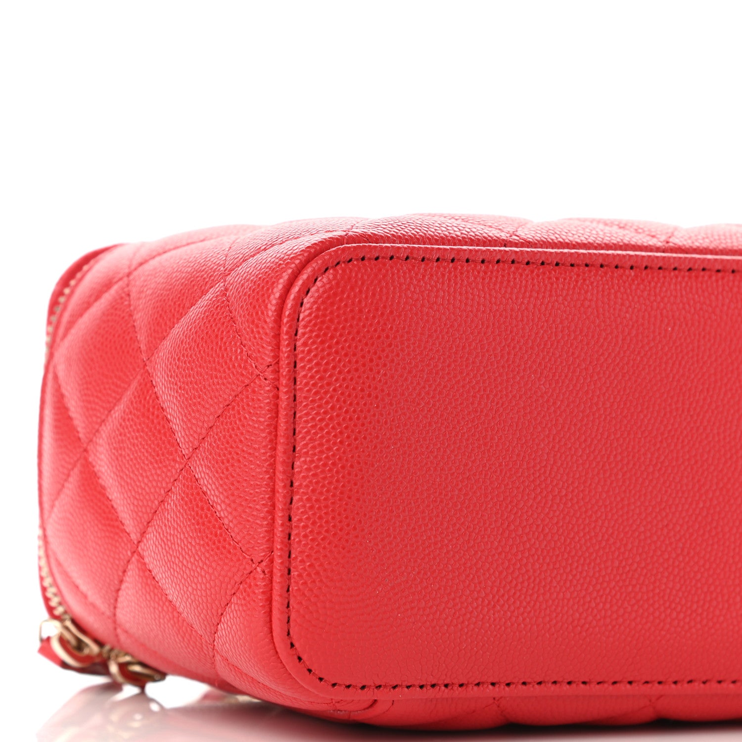 Chanel Caviar Quilted Small Vanity Case With Chain Red 9 of 11
