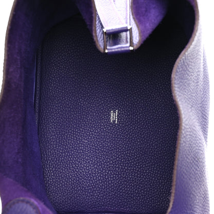 Hermes Taurillon Clemence Picotin Lock 26 GM Iris 4 of 11