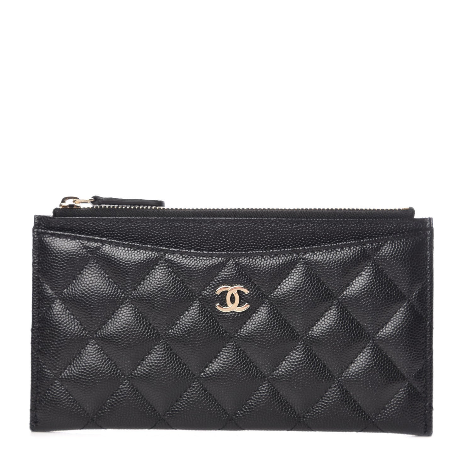 Caviar Quilted Classic Zip Pouch Black