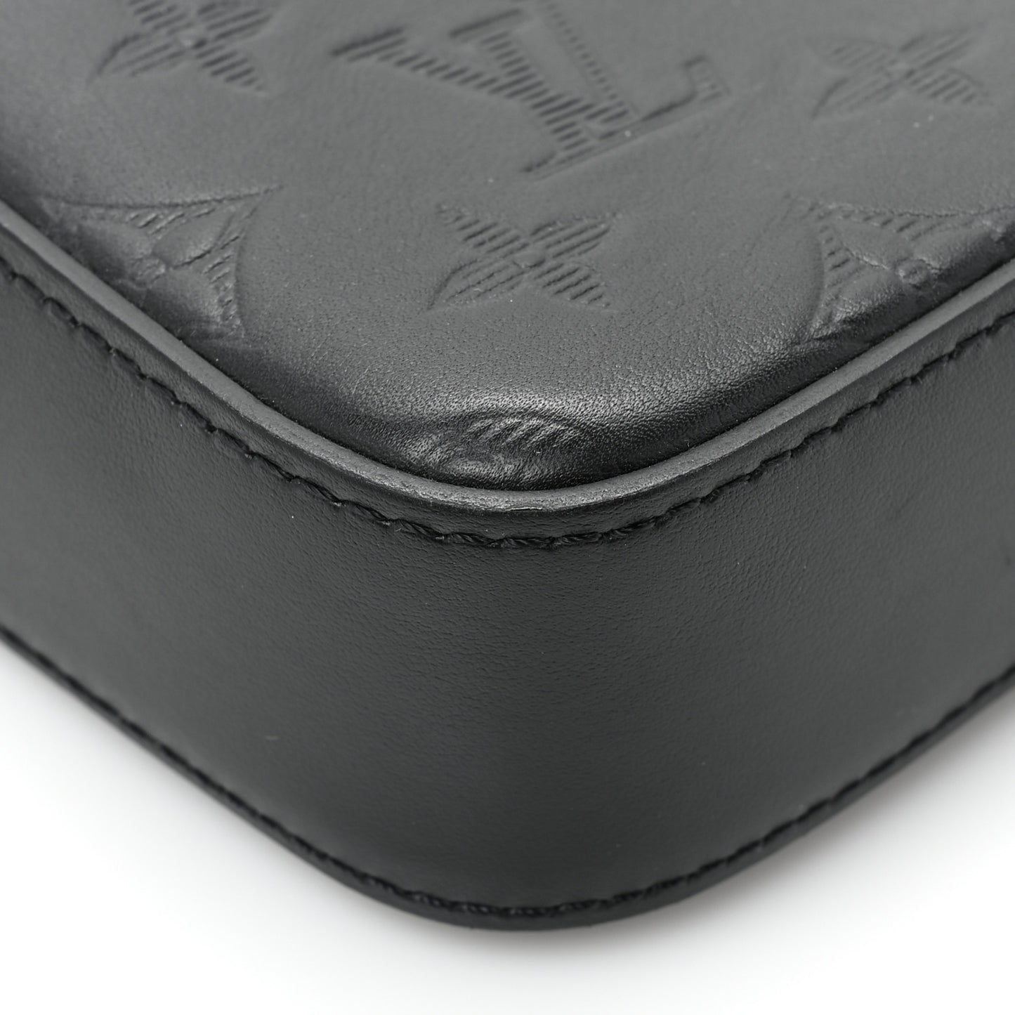 LOUIS VUITTON Calfskin Monogram Shadow Duo Messenger Black