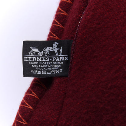 Hermes Wool Cashmere Casaque H Pillow Terracotta Acajou 6 of 6