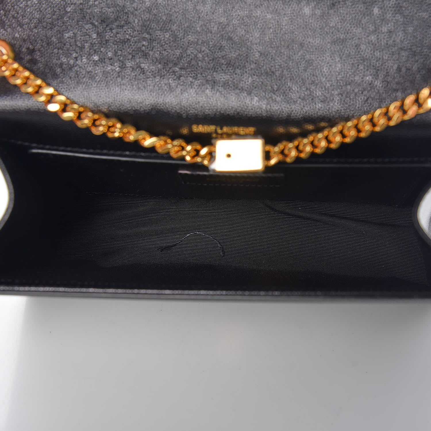 Saint Laurent Grain De Poudre Medium Classic Monogram Kate Satchel Black 5 of 6
