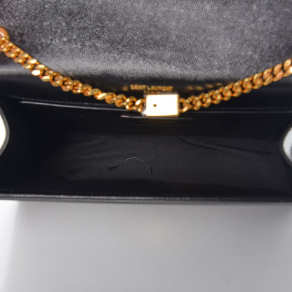 Saint Laurent Grain De Poudre Medium Classic Monogram Kate Satchel Black 5 of 6