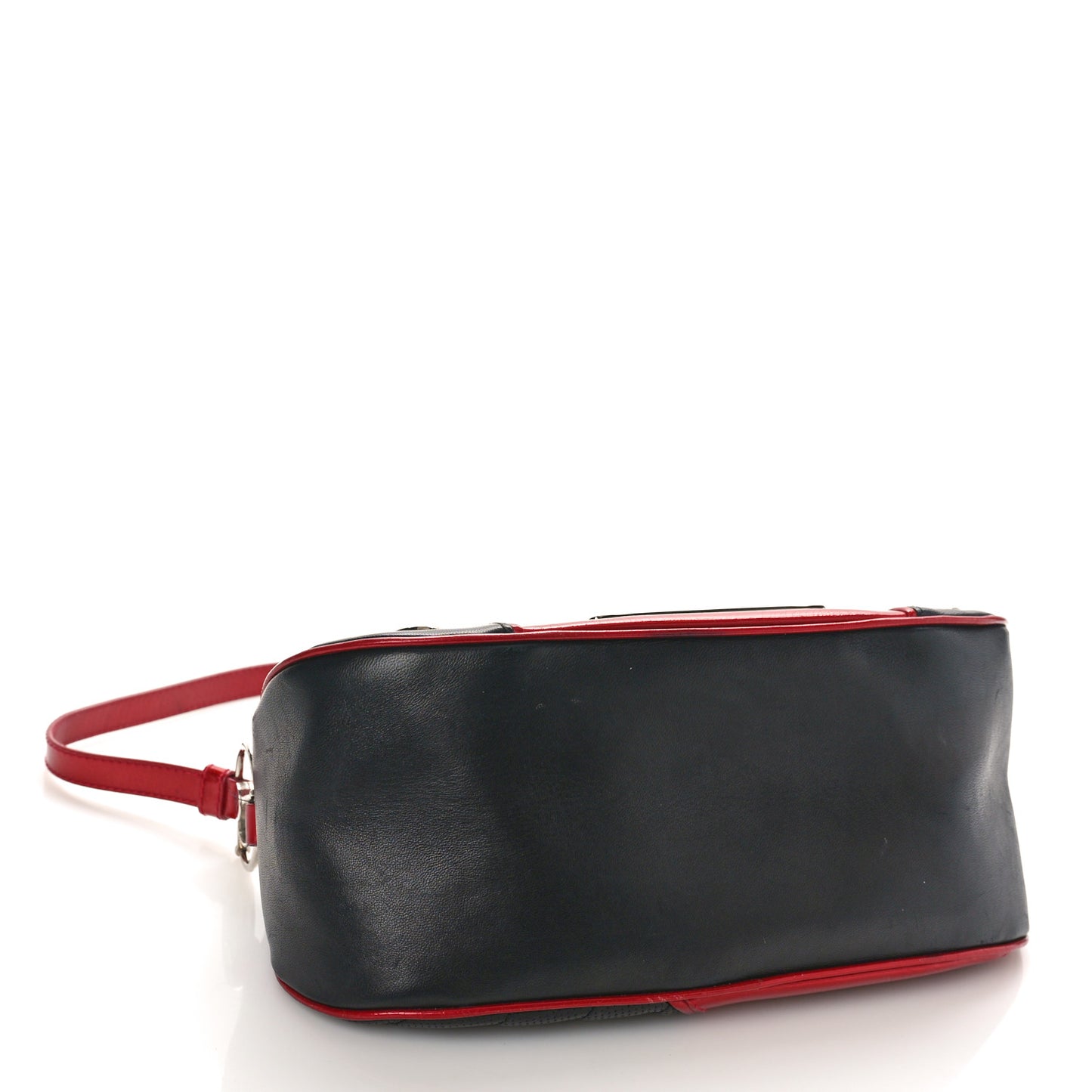 Calfskin Patent Trailer Trash Cadillac Shoulder Bag Black Red