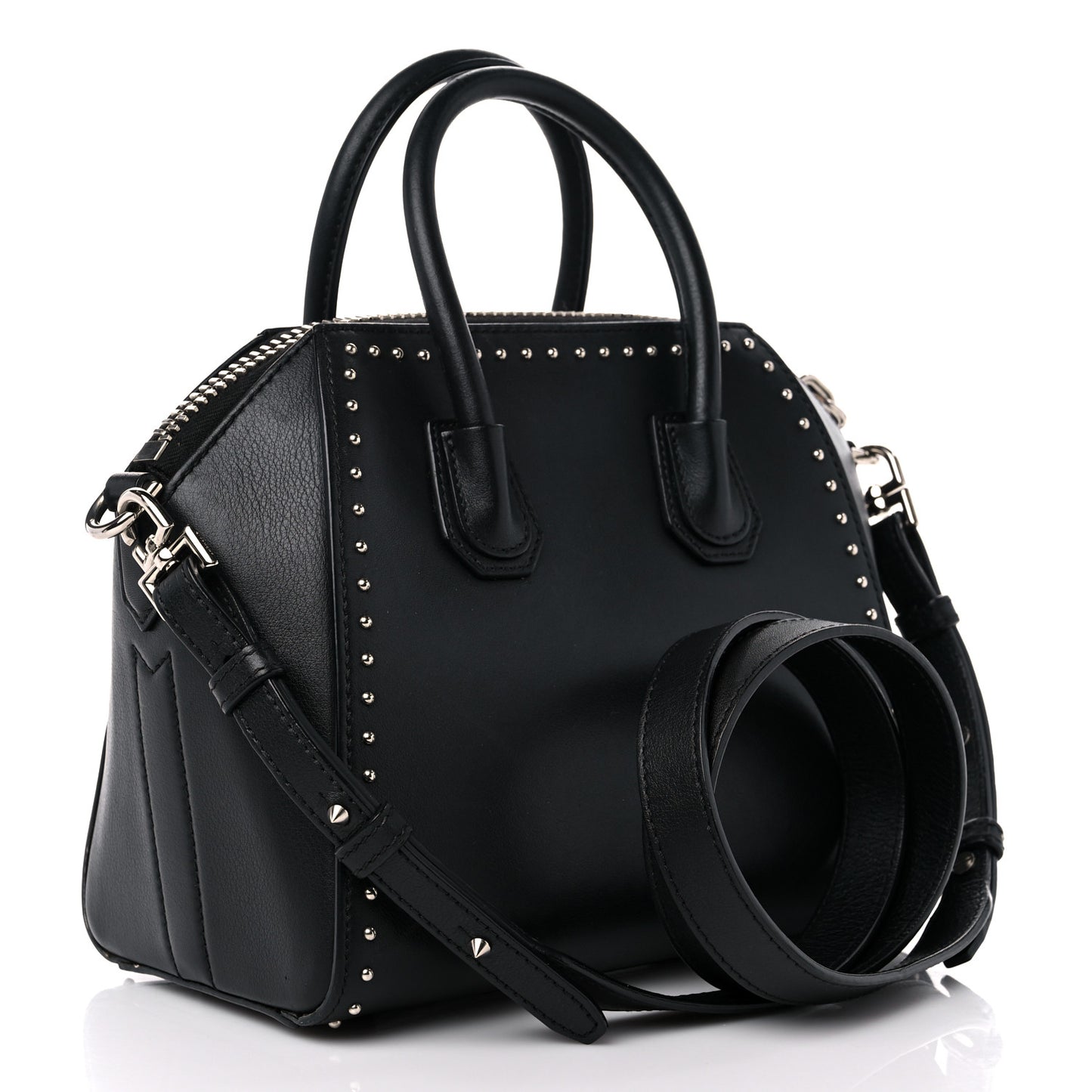 Smooth Calfskin Small Studded Antigona Black