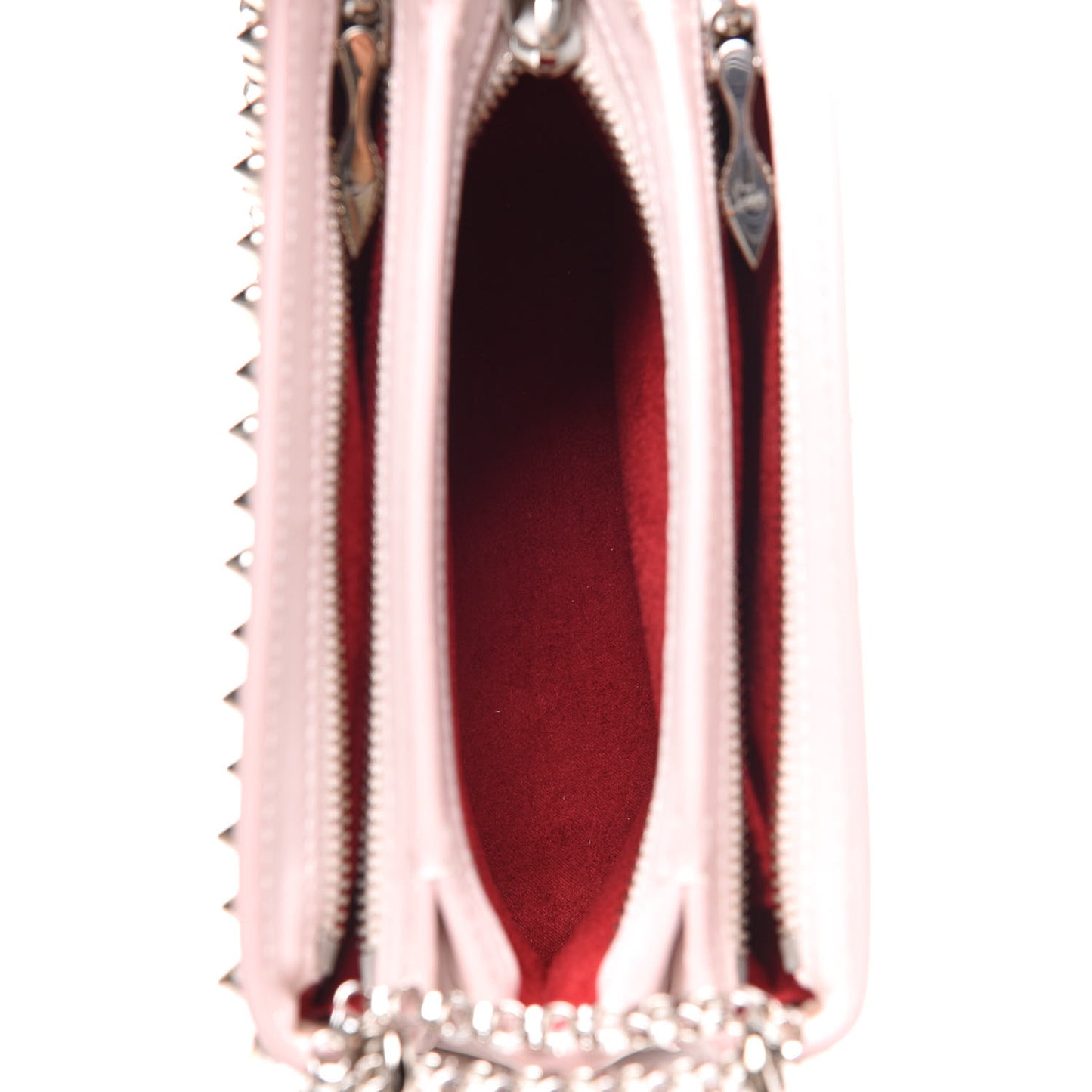 Calfskin Small Triloubi Paris Spikes Chain Bag Ballerina Silver