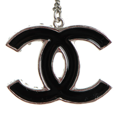 Chanel Enamel CC Necklace Black Silver 3 of 5