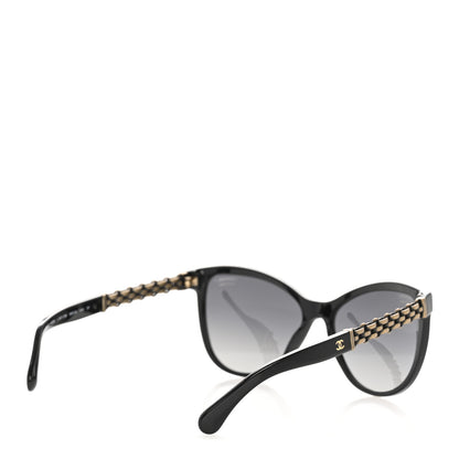 Chanel Acetate Polarized Cat Eye Chain Sunglasses 5326 Black 4 of 9