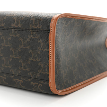 Celine Triomphe Canvas Calfskin Mini Horizontal Cabas Tan 10 of 10