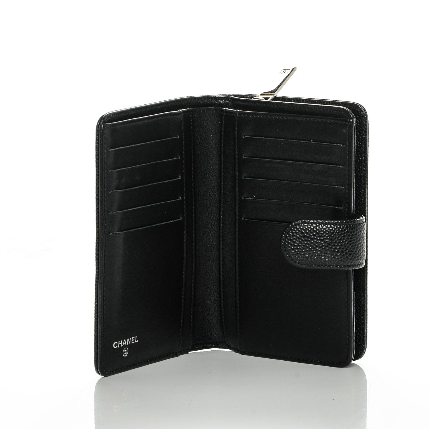 Chanel Caviar Timeless CC Zipped Pocket Wallet Black 5 of 8
