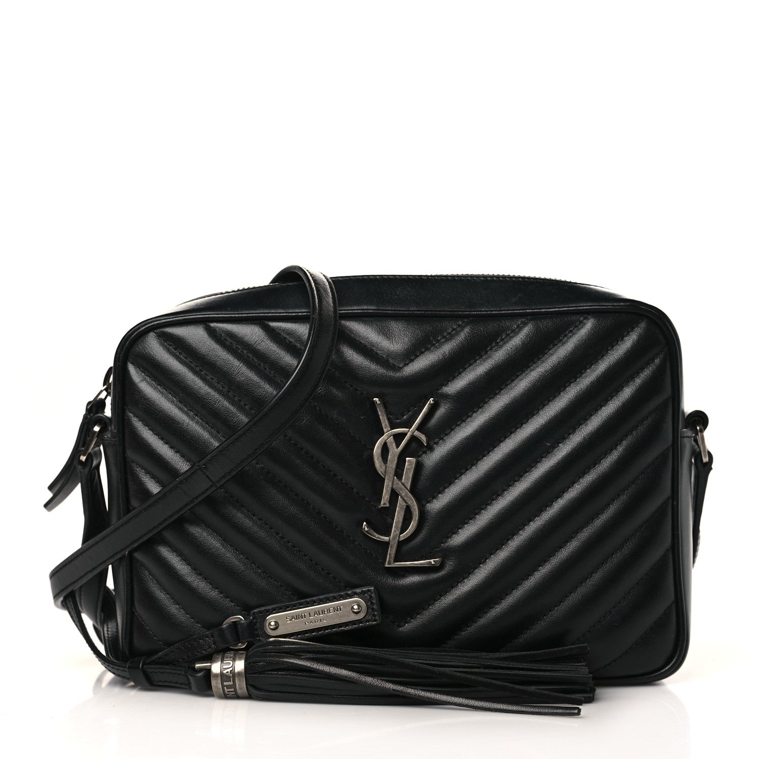 Saint Laurent Calfskin Matelasse Monogram Lou Camera Bag Black 1 of 9
