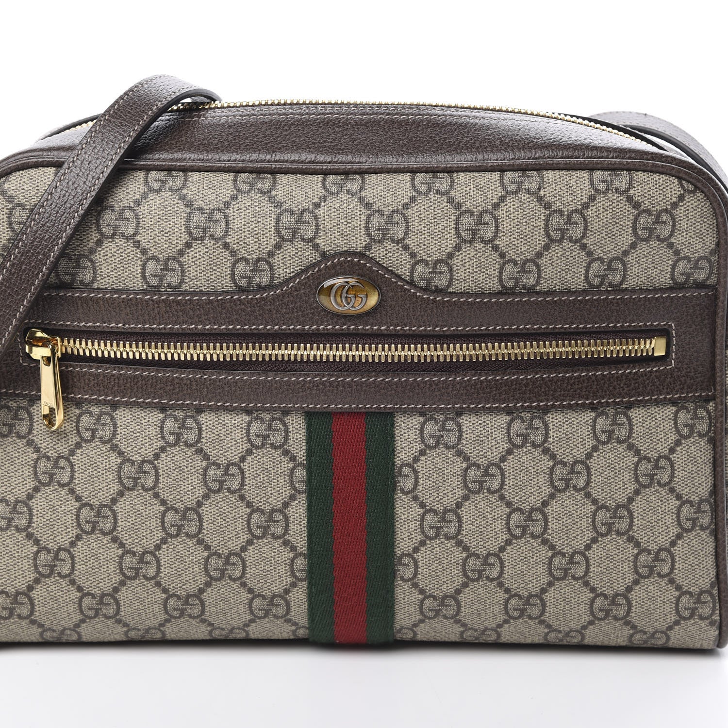 Gucci GG Supreme Monogram Web Small Ophidia Shoulder Bag Brown 7 of 9