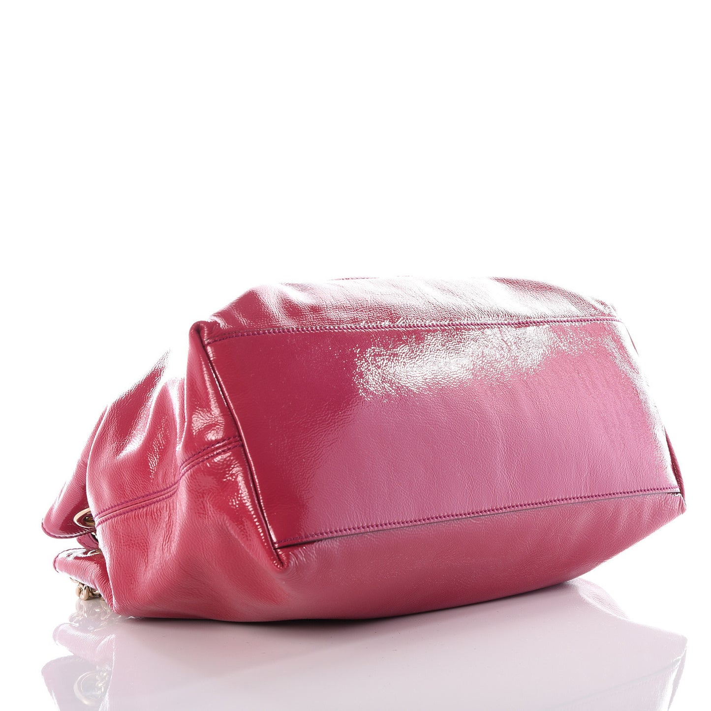 Vernice Naplack Medium Soho Chain Shoulder Bag Bright Bouganville