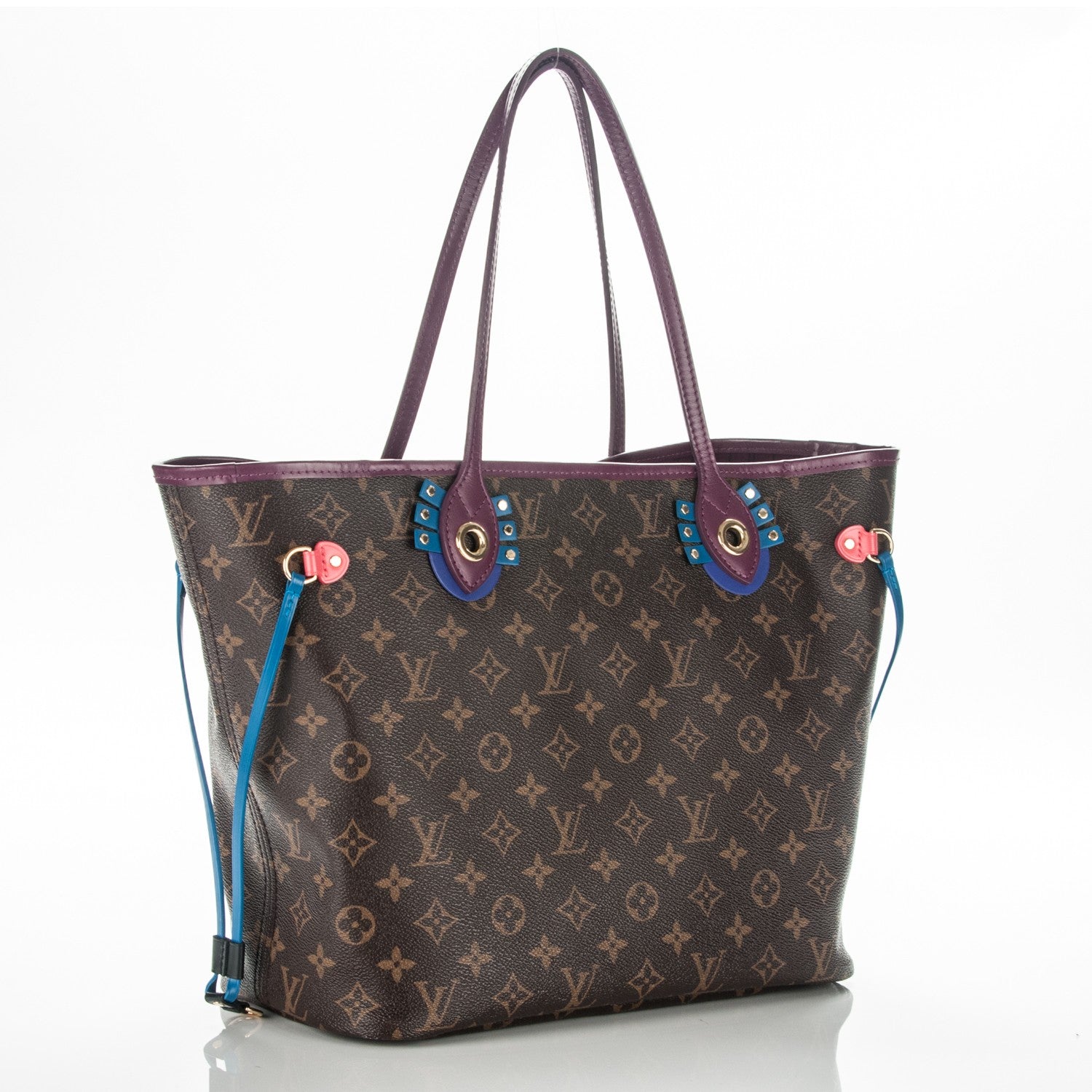 Louis Vuitton Monogram Totem Neverfull MM Magenta 3 of 7
