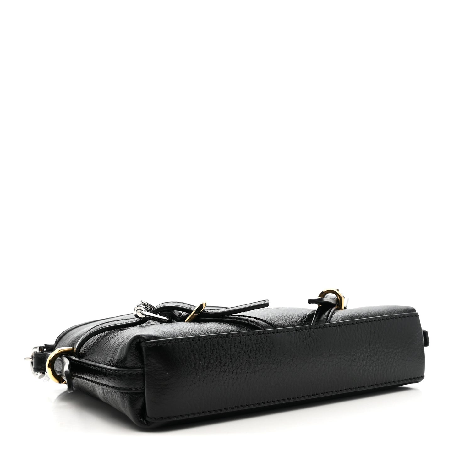 Tumbled Calfskin Nano Voyou Bag Black