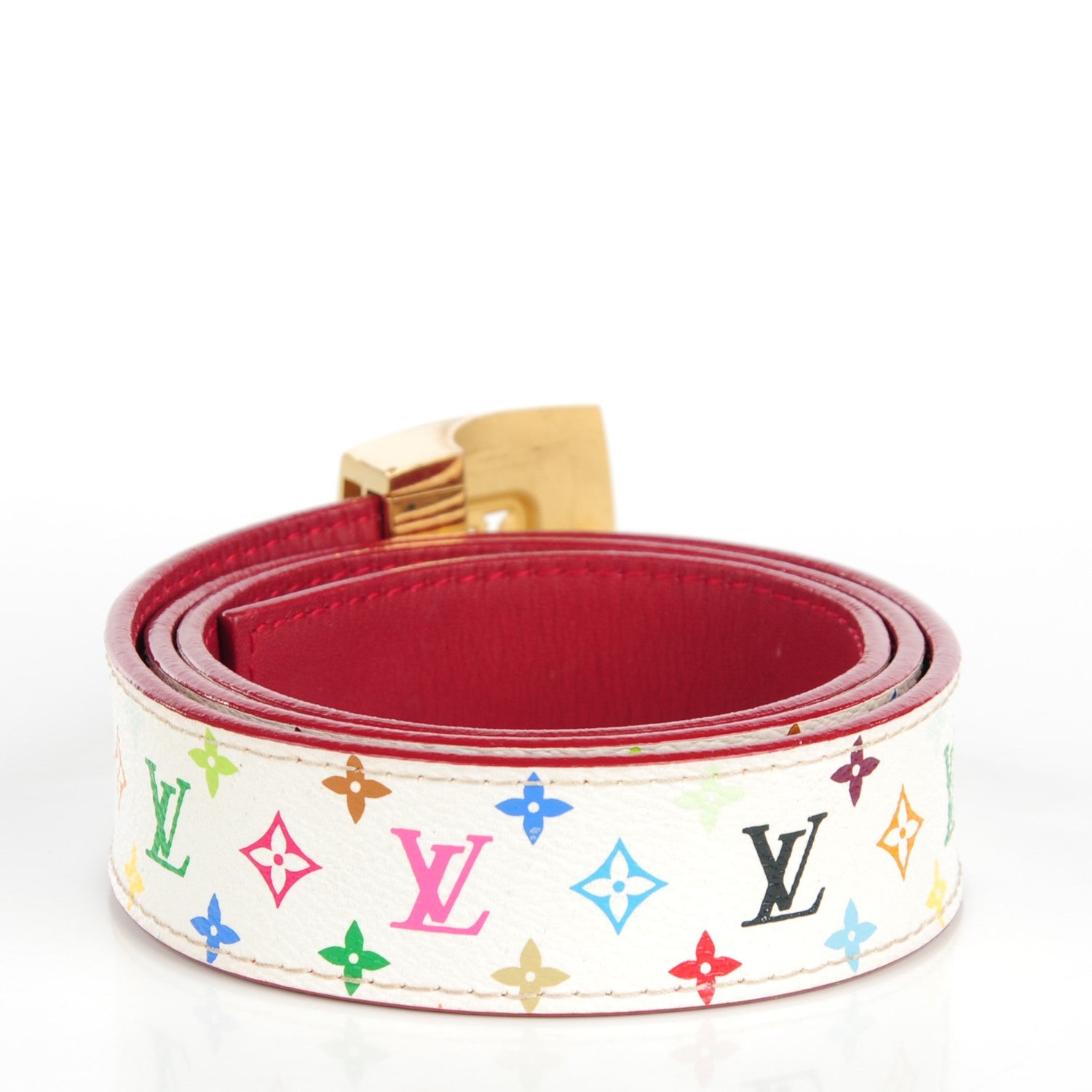 Louis Vuitton Monogram Multicolor LV Cut Reversible Belt 80 32 White Grenade 3 of 8