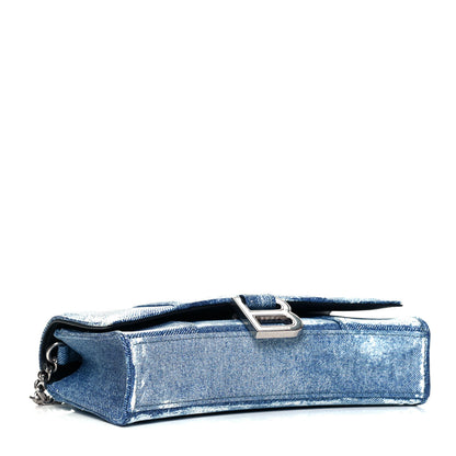 Balenciaga Nappa Denim Printed Hourglass Chain Bag Denim Blue 4 of 9