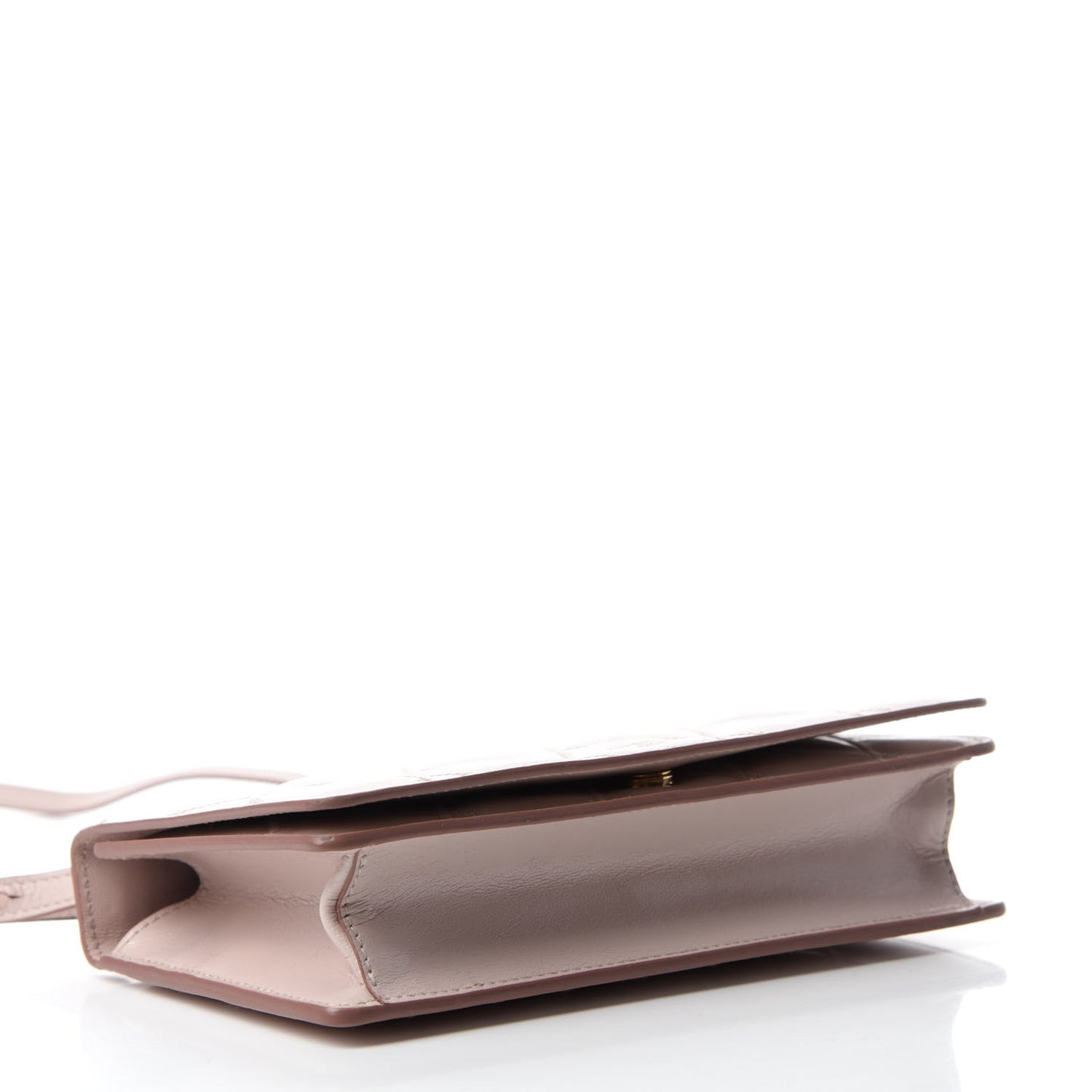 Goatskin Quilted GV3 Strap Wallet Pale Pink