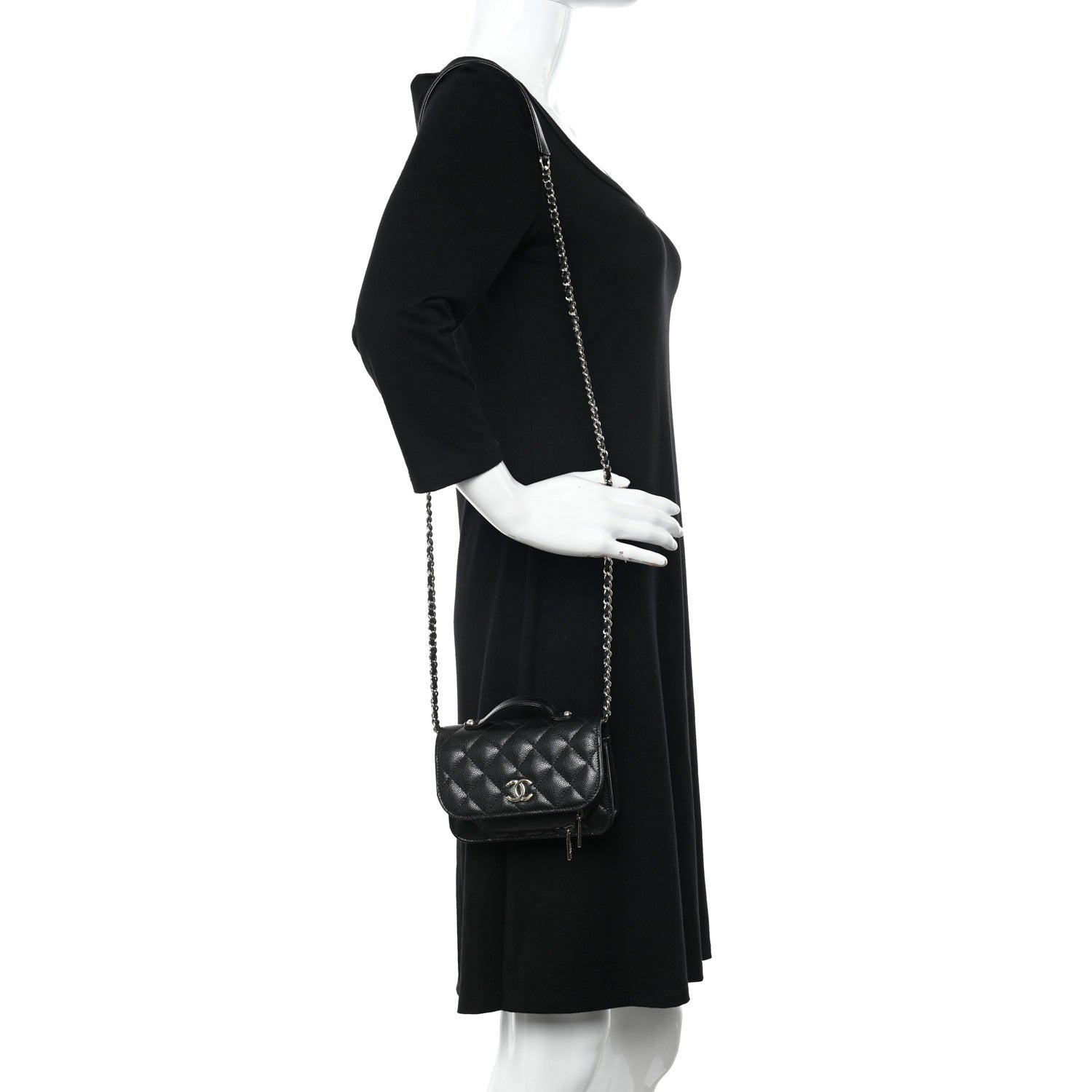 Chanel Caviar Quilted Business Affinity Clutch With Chain Black 2 of 10