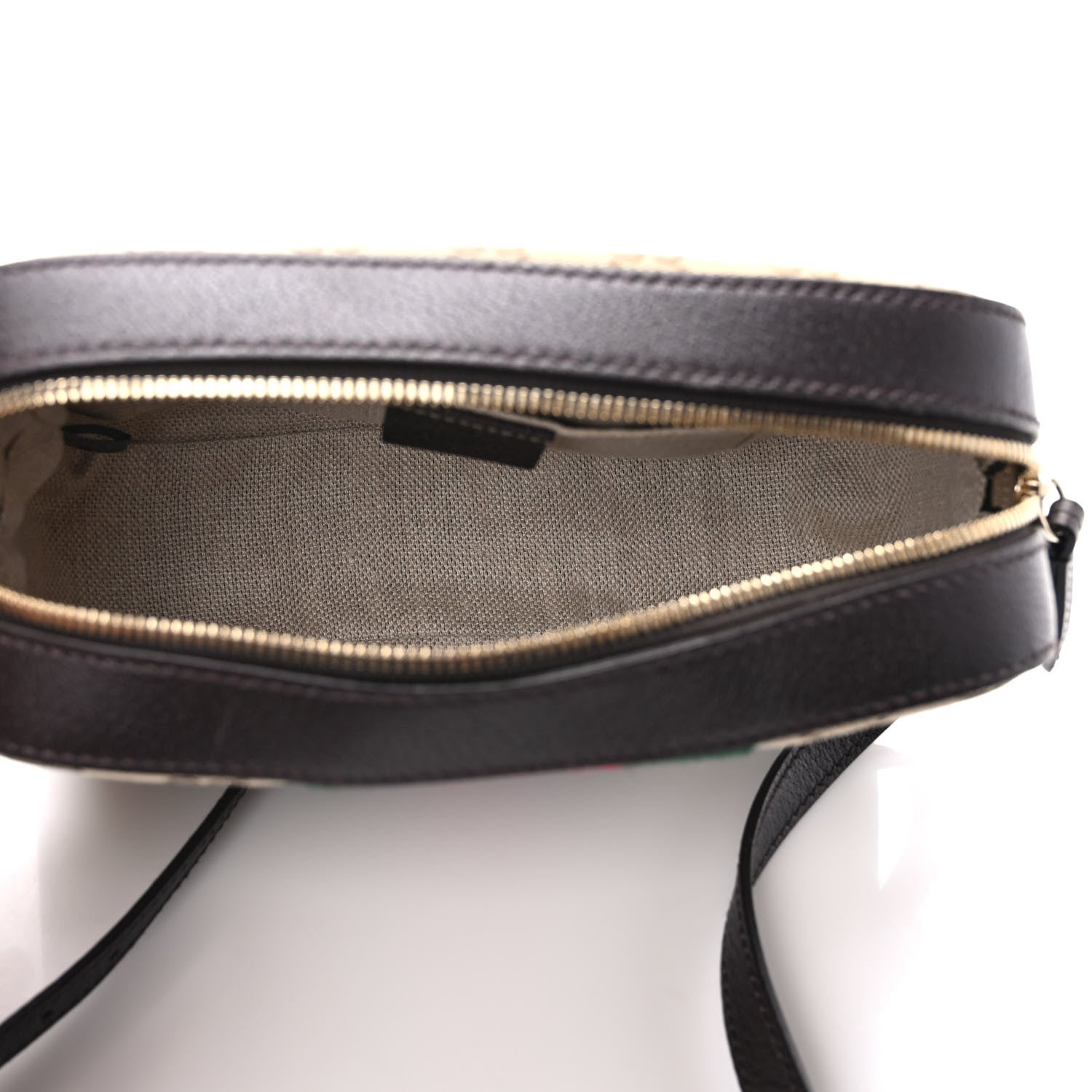 Gucci GG Supreme Monogram Web Small Webby Bee Shoulder Bag Dark Brown 5 of 9